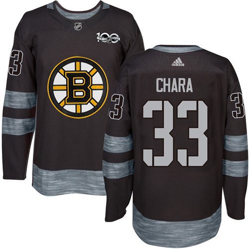 Herren Boston Bruins Eishockey Trikot Zdeno Chara #33 Authentic Schwarz 1917-2017 100th Anniversary